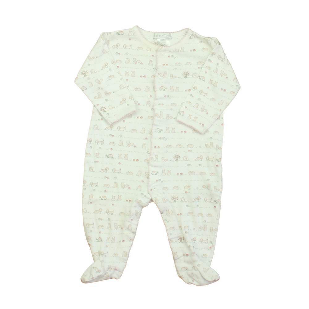 Baby Cottons Girls White | Pink Bunnies Long Sleeve Outfit size: 6 Monhs